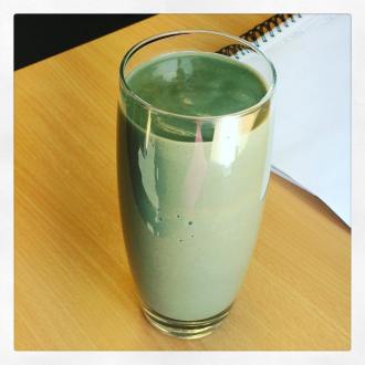 Today's breakfast - Yes it is green (thanks Protein powder) #smoothie #breakfast #energy #protein #nutribullet #doesnotlookappetising #greenmeanslean